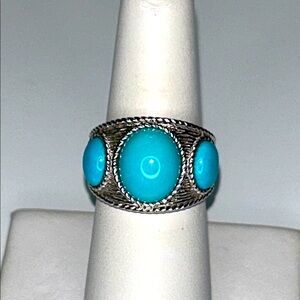 NWOT Sterling Silver Campitos Turquoise Designer Ring By “The Gem Insider” Boho